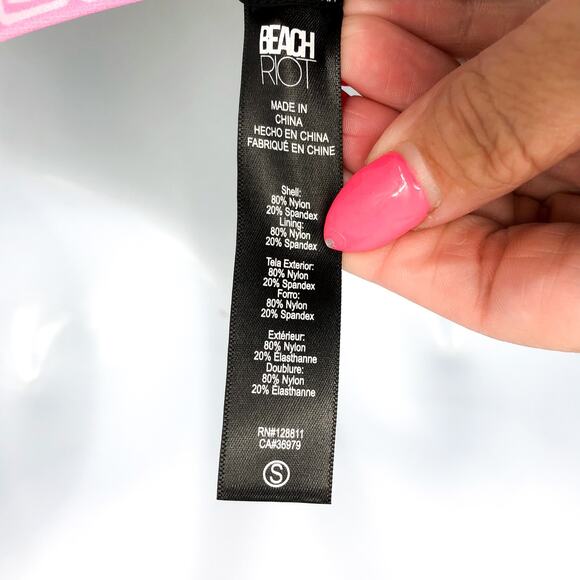 BEACH RIOT Women's Shona One Piece Swimsuit Small White Tropical Palm Print NWT - Picture 12 of 15